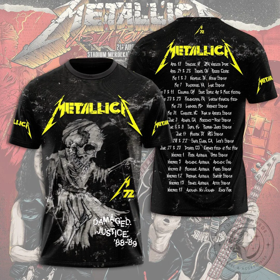 Metallica Damaged Justice Tour 1988-1989 Album Art T-Shirt